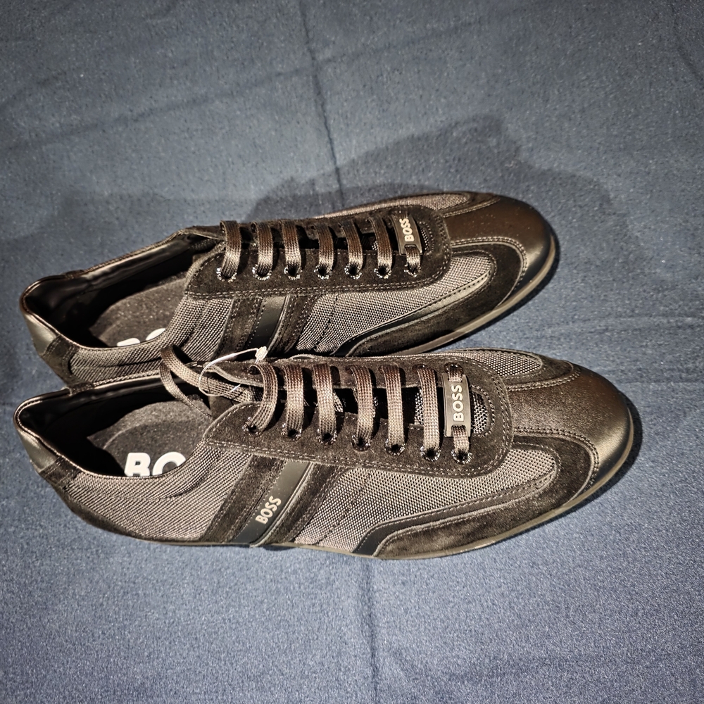 BOSS Men's Black and Gray Sneakers